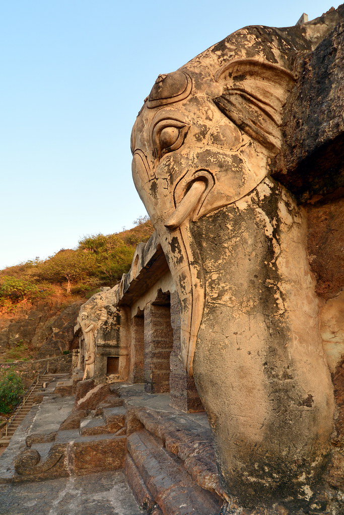 Elephant Sculpture of Undavalli Caves